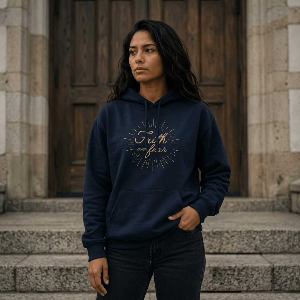 Faith Over Fear Women's Hoodie Black Women's Hoodie Soulful Faith Christian Apparel & Jewelry