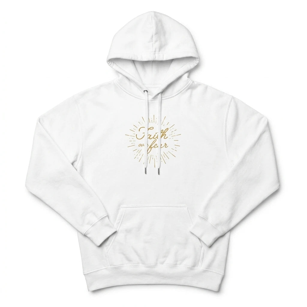 Faith Over Fear Women's Hoodie White Women's Hoodie Soulful Faith Christian Apparel & Jewelry