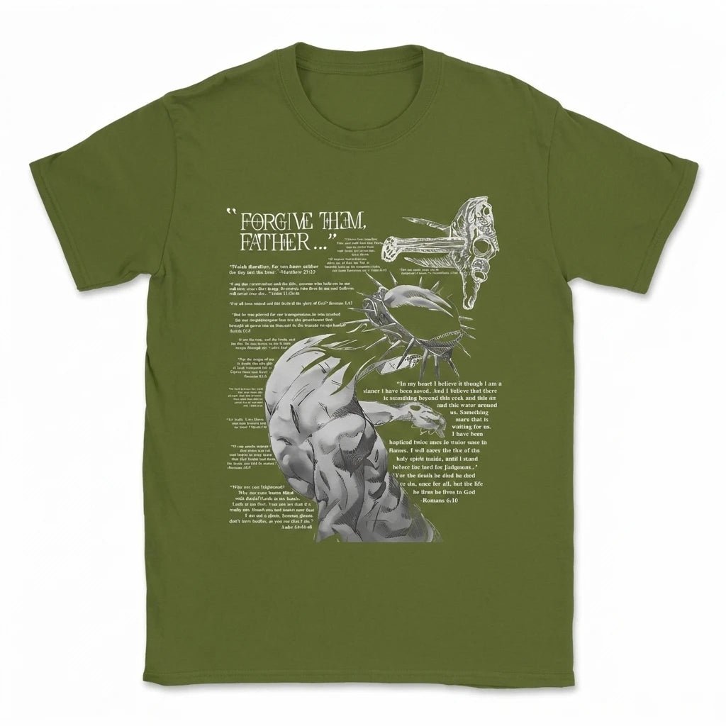 Forgive Them Father Tee Army Green Men's T-Shirt Soulful Faith Christian Apparel & Jewelry