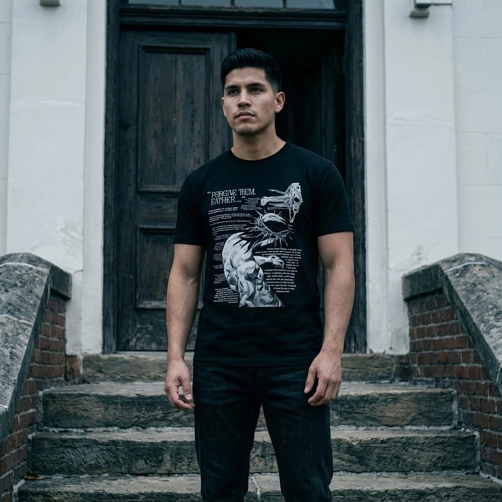 Forgive Them Father Tee Black Men's T-Shirt Soulful Faith Christian Apparel & Jewelry