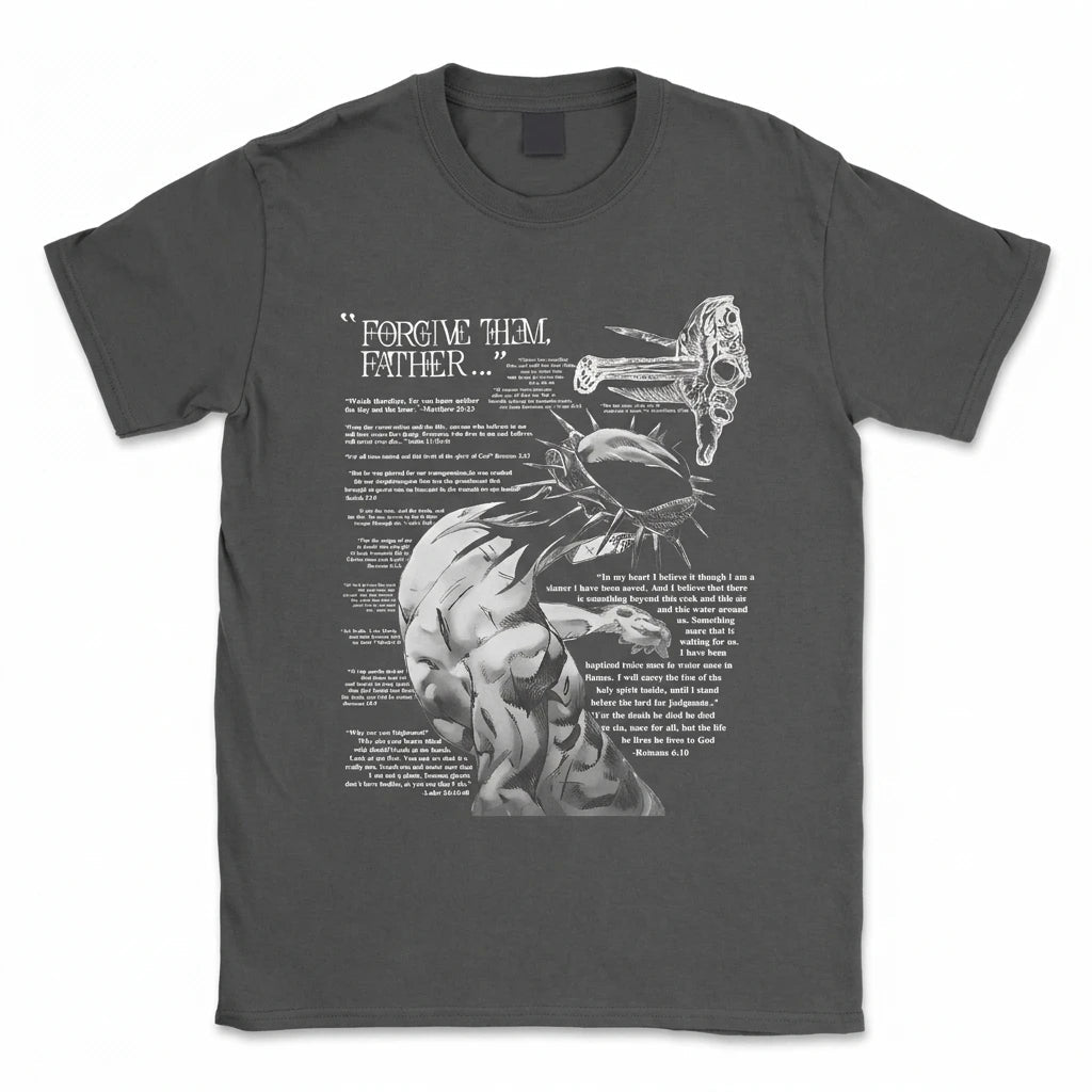 Forgive Them Father Tee Dark Gray Men's T-Shirt Soulful Faith Christian Apparel & Jewelry