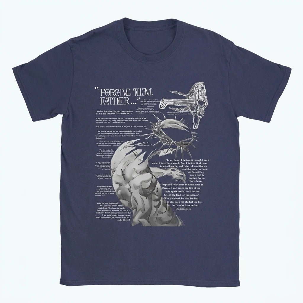 Forgive Them Father Tee Navy Men's T-Shirt Soulful Faith Christian Apparel & Jewelry