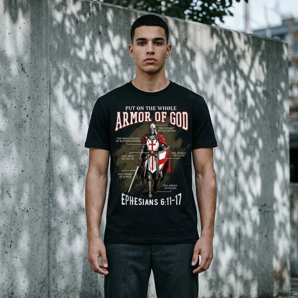 Full Armor Christian Tee Black Men's T-Shirt Soulful Faith Christian Apparel & Jewelry