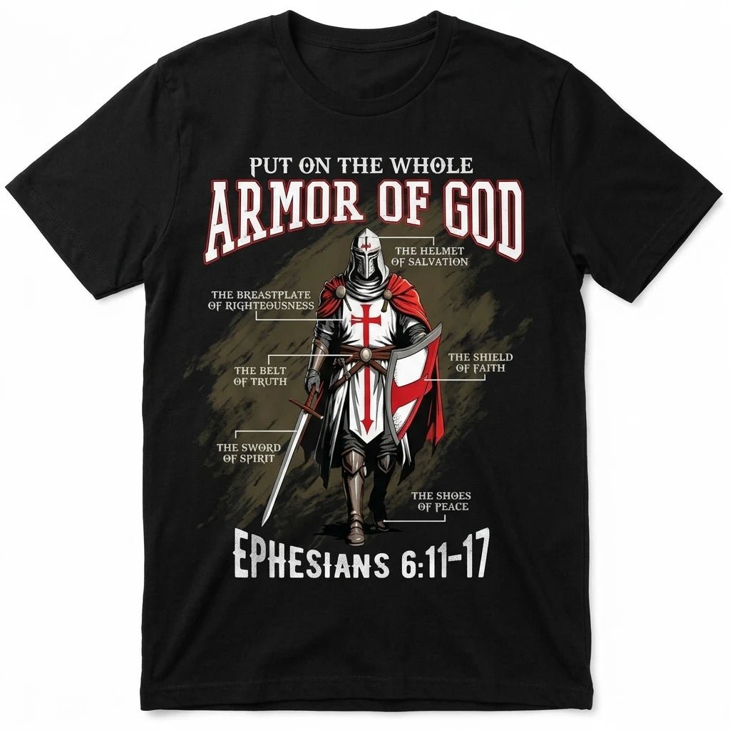 Full Armor Christian Tee Black Men's T-Shirt Soulful Faith Christian Apparel & Jewelry
