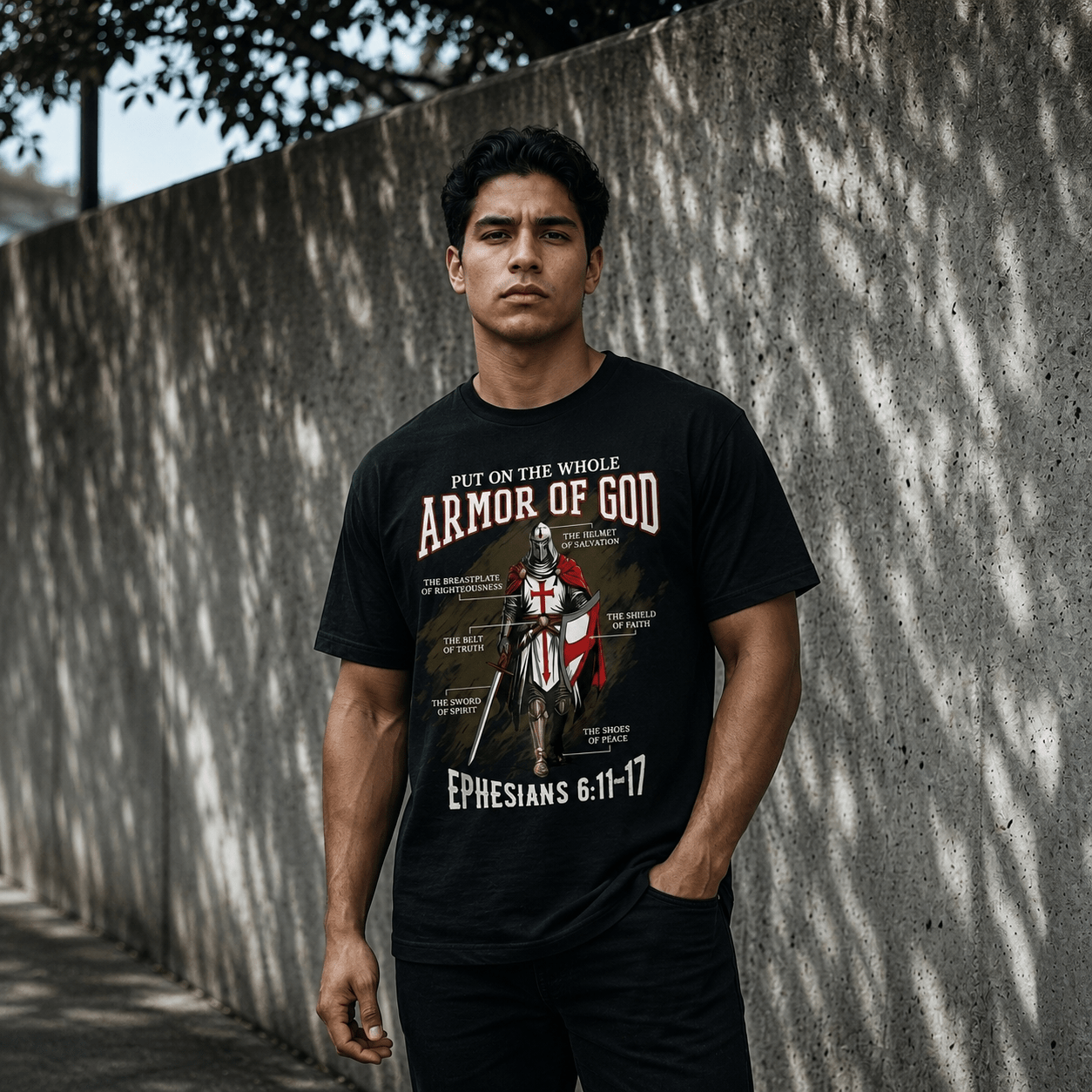 Full Armor Christian Tee Black Men's T-Shirt Soulful Faith Christian Apparel & Jewelry