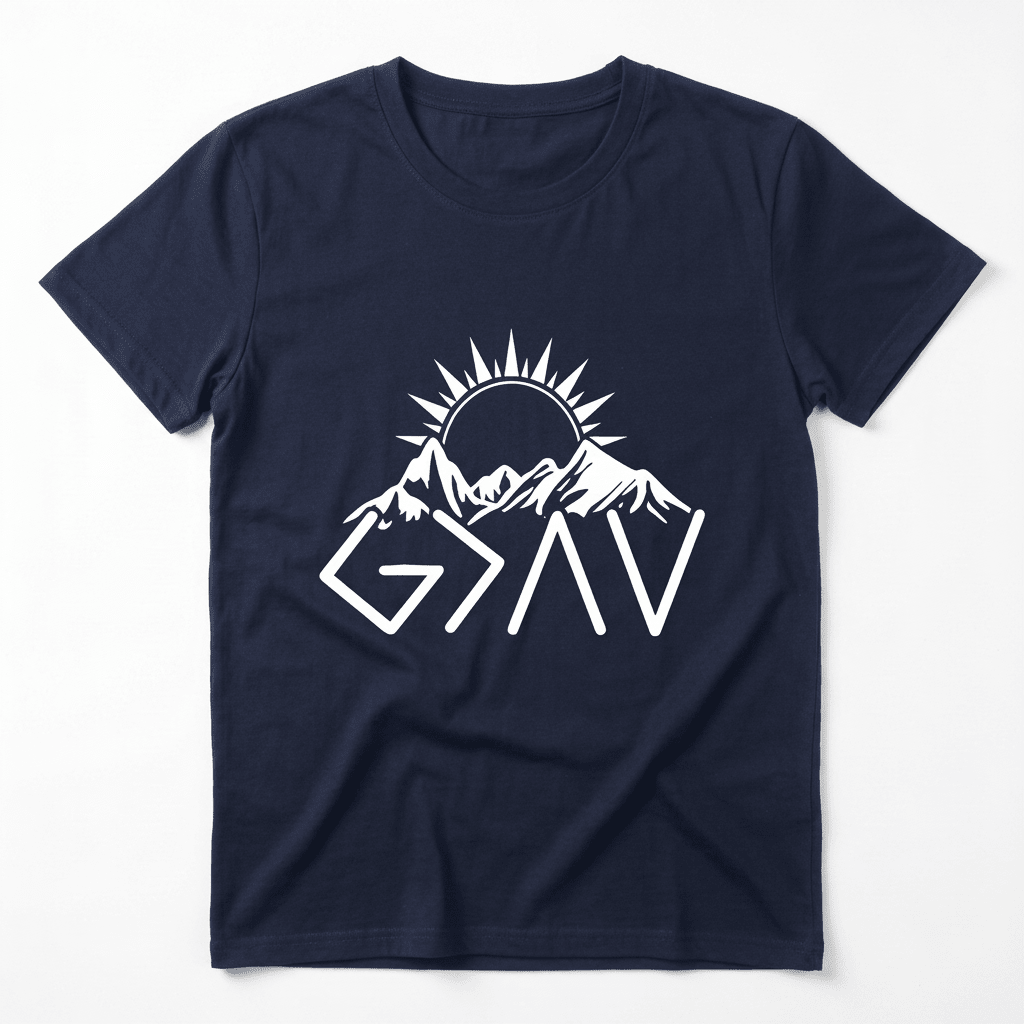 God Is Greater Tee Navy Women's T-Shirt Soulful Faith Christian Apparel & Jewelry