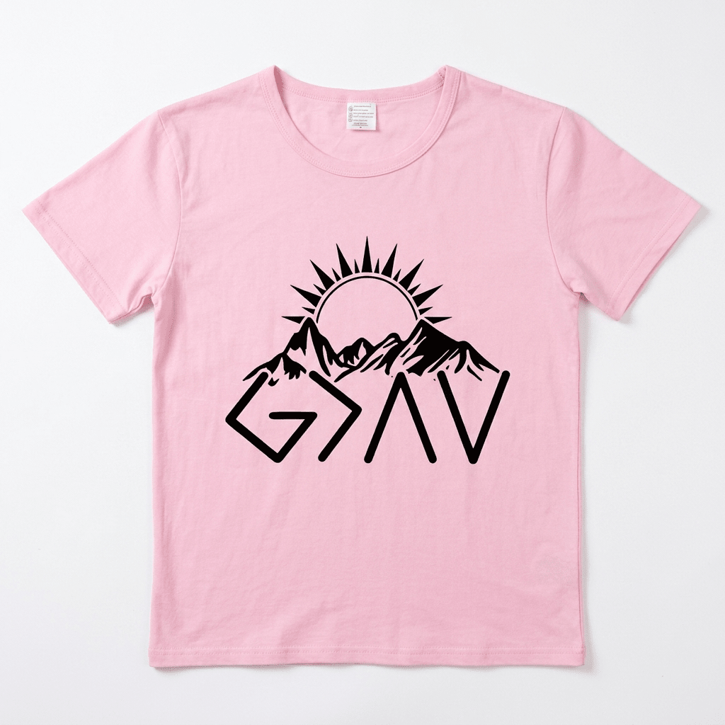 God Is Greater Tee Pink Women's T-Shirt Soulful Faith Christian Apparel & Jewelry