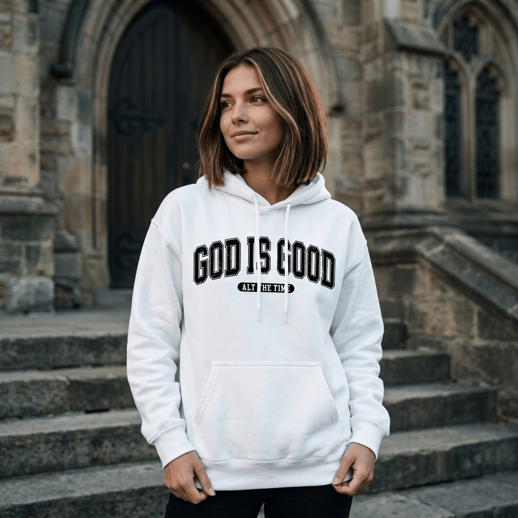 God Is Good Hoodie Pink Women's Hoodie Soulful Faith Christian Apparel & Jewelry