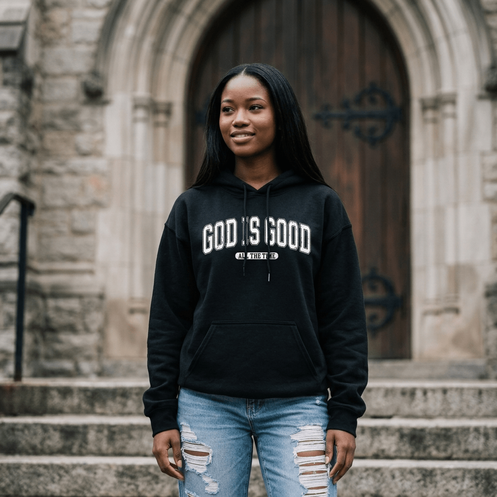 God Is Good Hoodie Pink Women's Hoodie Soulful Faith Christian Apparel & Jewelry