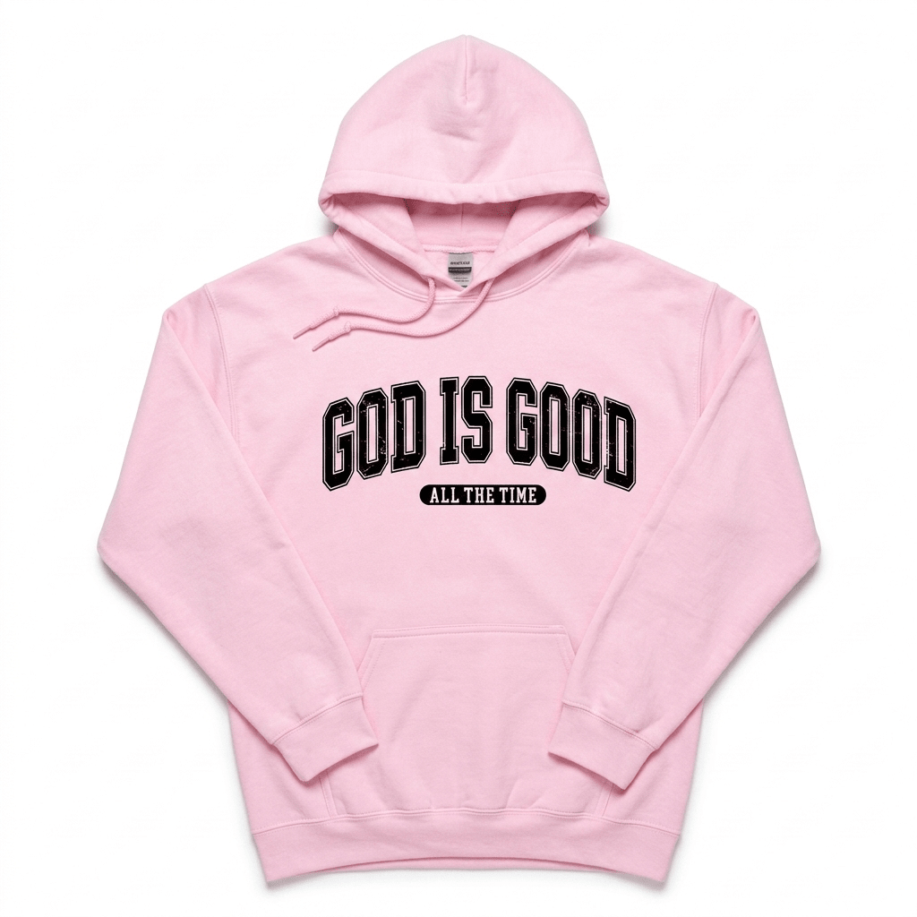 God Is Good Hoodie Pink Women's Hoodie Soulful Faith Christian Apparel & Jewelry