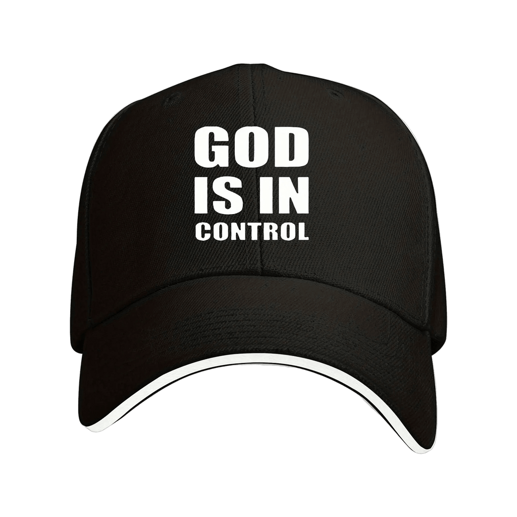 God Is in Control Cap Black Baseball Cap Soulful Faith Christian Apparel & Jewelry