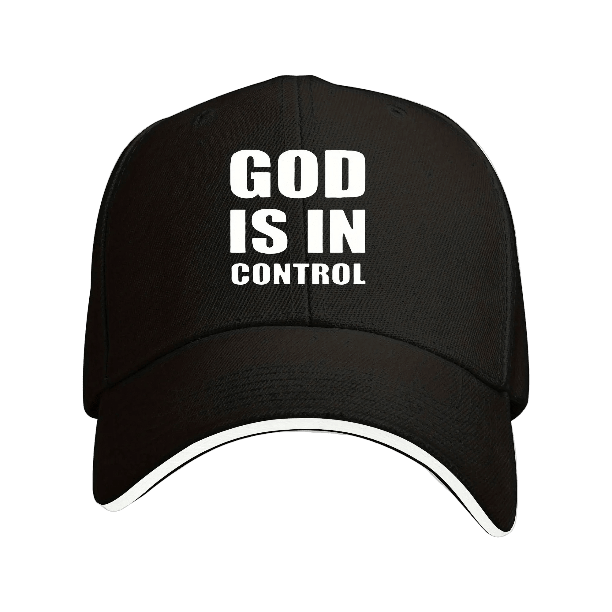 God Is in Control Cap Black Baseball Cap Soulful Faith Christian Apparel & Jewelry