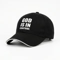 God Is in Control Cap Black Baseball Cap Soulful Faith Christian Apparel & Jewelry