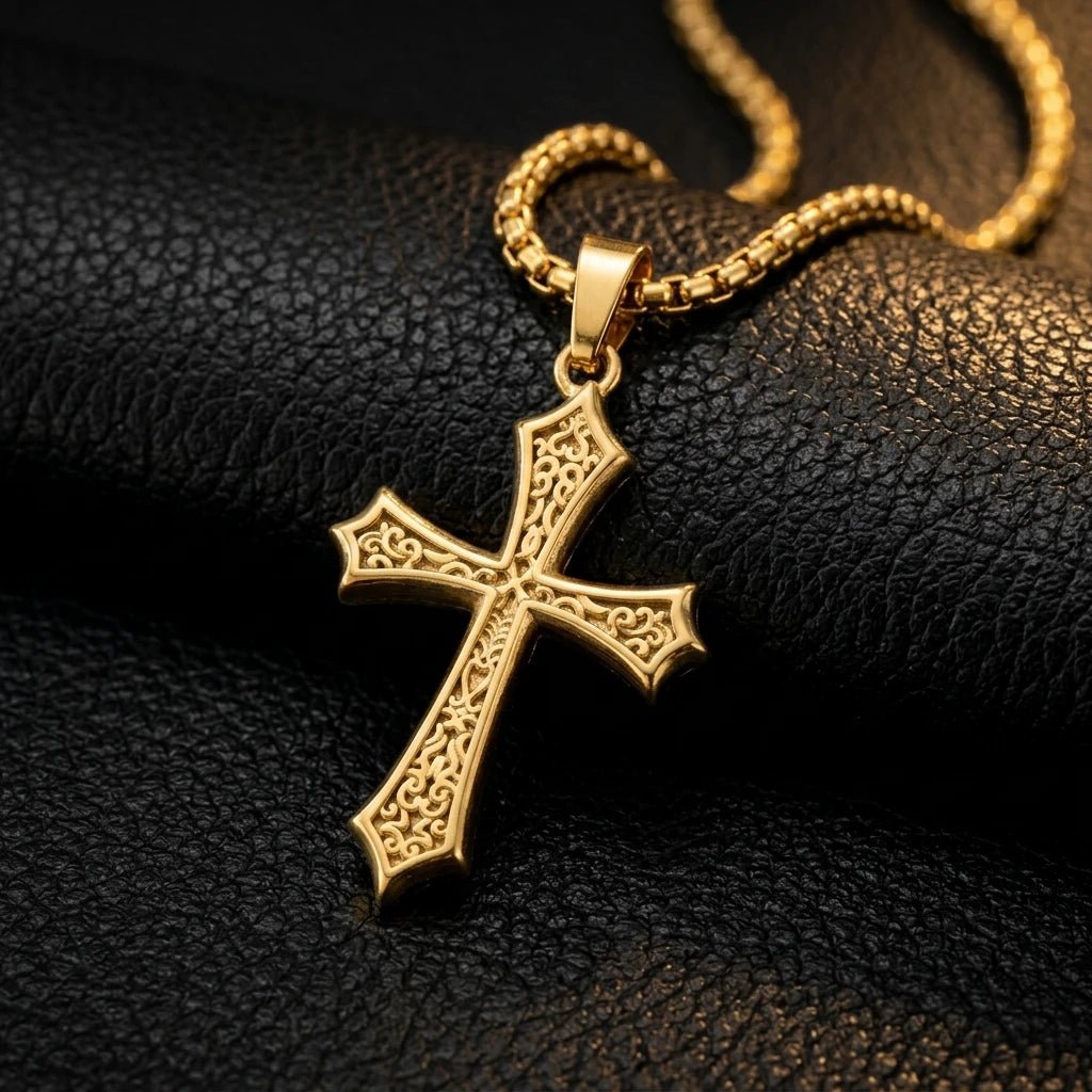 Gold Cross Necklace Gold Unisex Necklace Soulful Faith Christian Apparel & Jewelry
