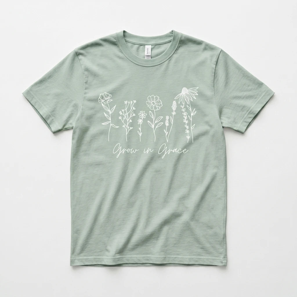 Grow in Grace Tee Bay Women's T-Shirt Soulful Faith Christian Apparel & Jewelry