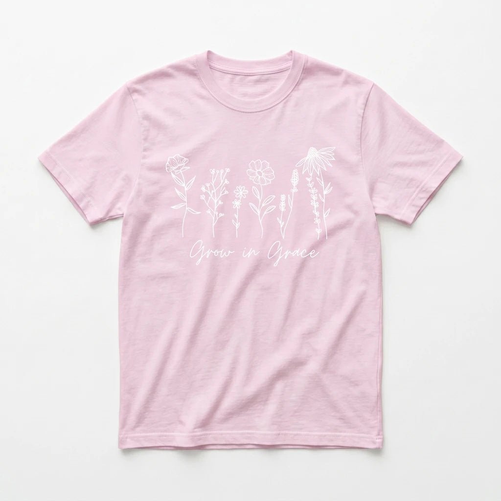 Grow in Grace Tee Blossom Women's T-Shirt Soulful Faith Christian Apparel & Jewelry