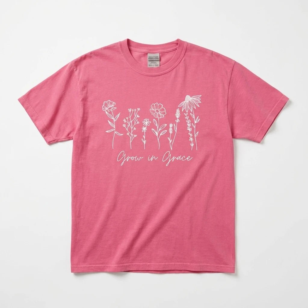 Grow in Grace Tee Crunchberry Women's T-Shirt Soulful Faith Christian Apparel & Jewelry