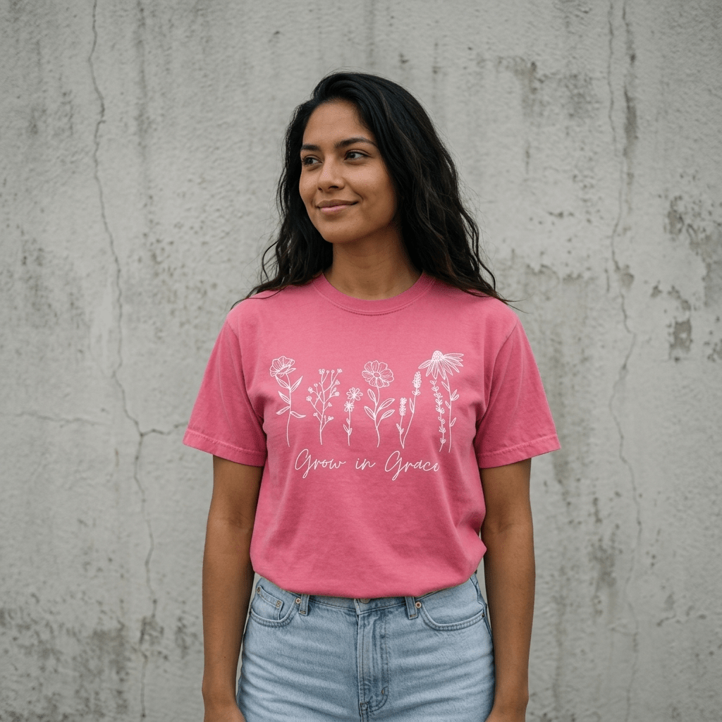Grow in Grace Tee Orchid Women's T-Shirt Soulful Faith Christian Apparel & Jewelry