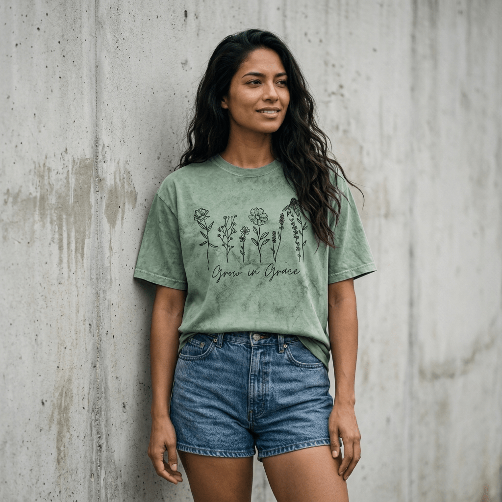Grow in Grace Tee Orchid Women's T-Shirt Soulful Faith Christian Apparel & Jewelry
