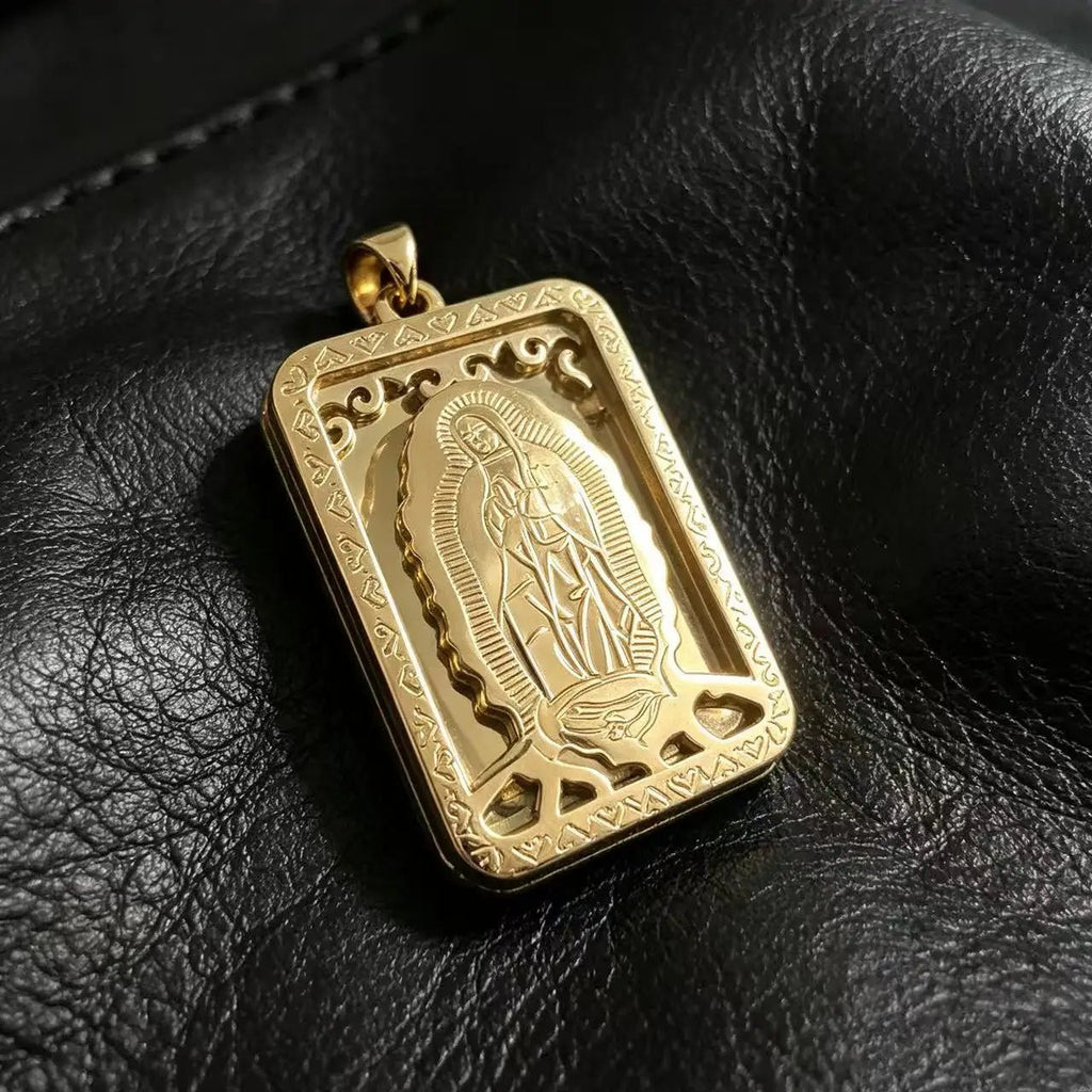 Guadalupe Pendant Necklace Gold Men's Necklace Soulful Faith Christian Apparel & Jewelry