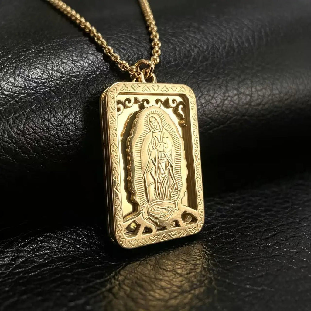 Guadalupe Pendant Necklace Gold Men's Necklace Soulful Faith Christian Apparel & Jewelry