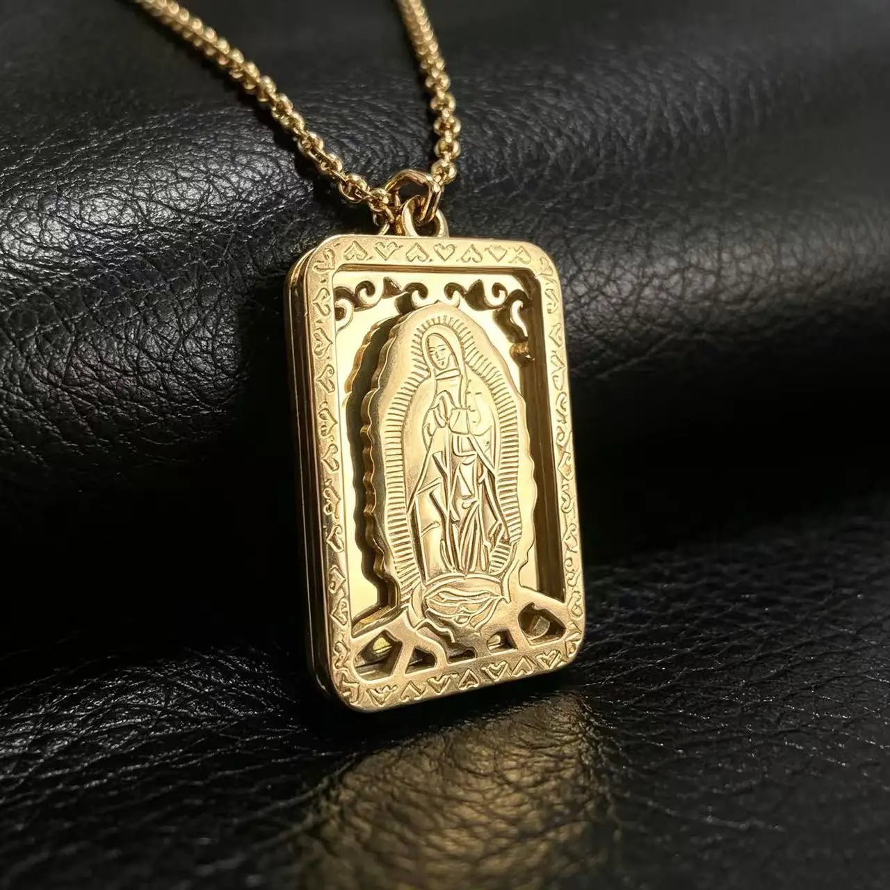 Guadalupe Pendant Necklace Gold Men's Necklace Soulful Faith Christian Apparel & Jewelry