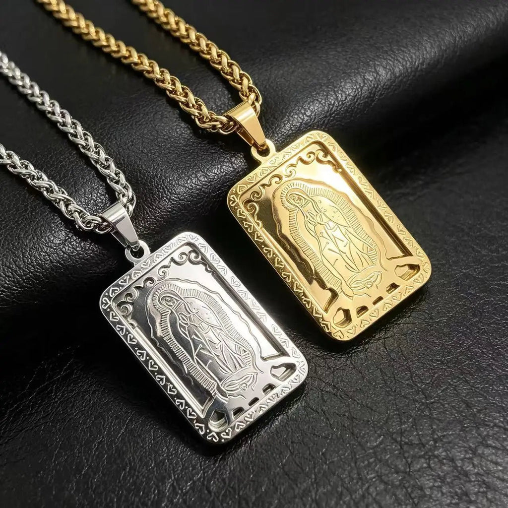 Guadalupe Pendant Necklace Silver Men's Necklace Soulful Faith Christian Apparel & Jewelry