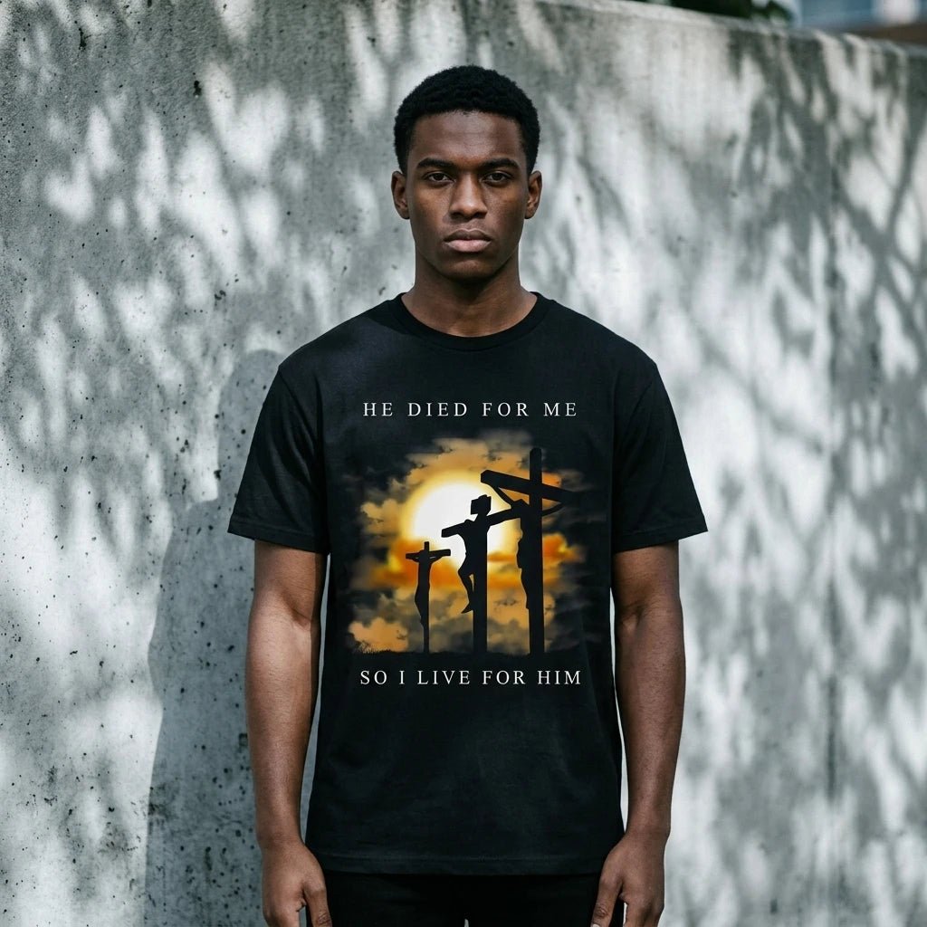 He Died for Me Tee S Men's T-Shirt Soulful Faith Christian Apparel & Jewelry