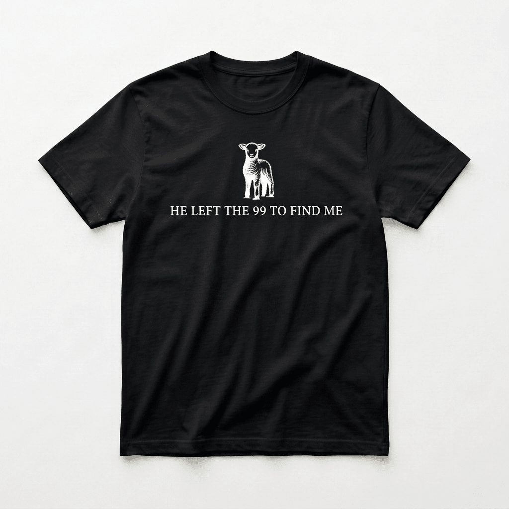 He Left the 99 Graphic Tee Black Women's T-Shirt Soulful Faith Christian Apparel & Jewelry