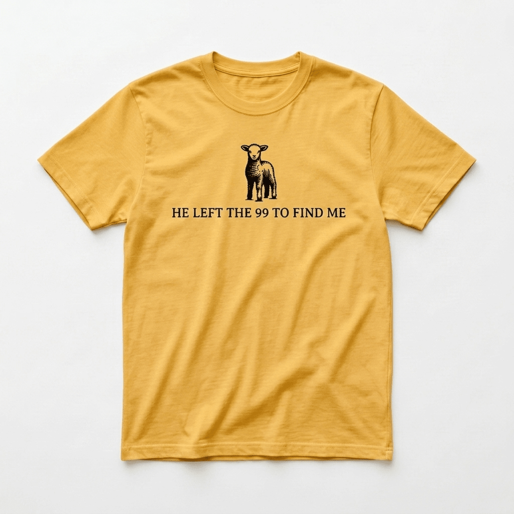 He Left the 99 Graphic Tee Yellow Women's T-Shirt Soulful Faith Christian Apparel & Jewelry
