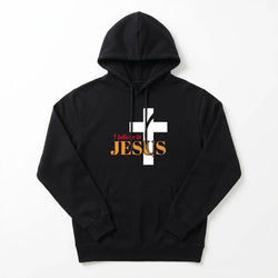 I Believe in Jesus Hoodie Black Men's Hoodie Soulful Faith Christian Apparel & Jewelry