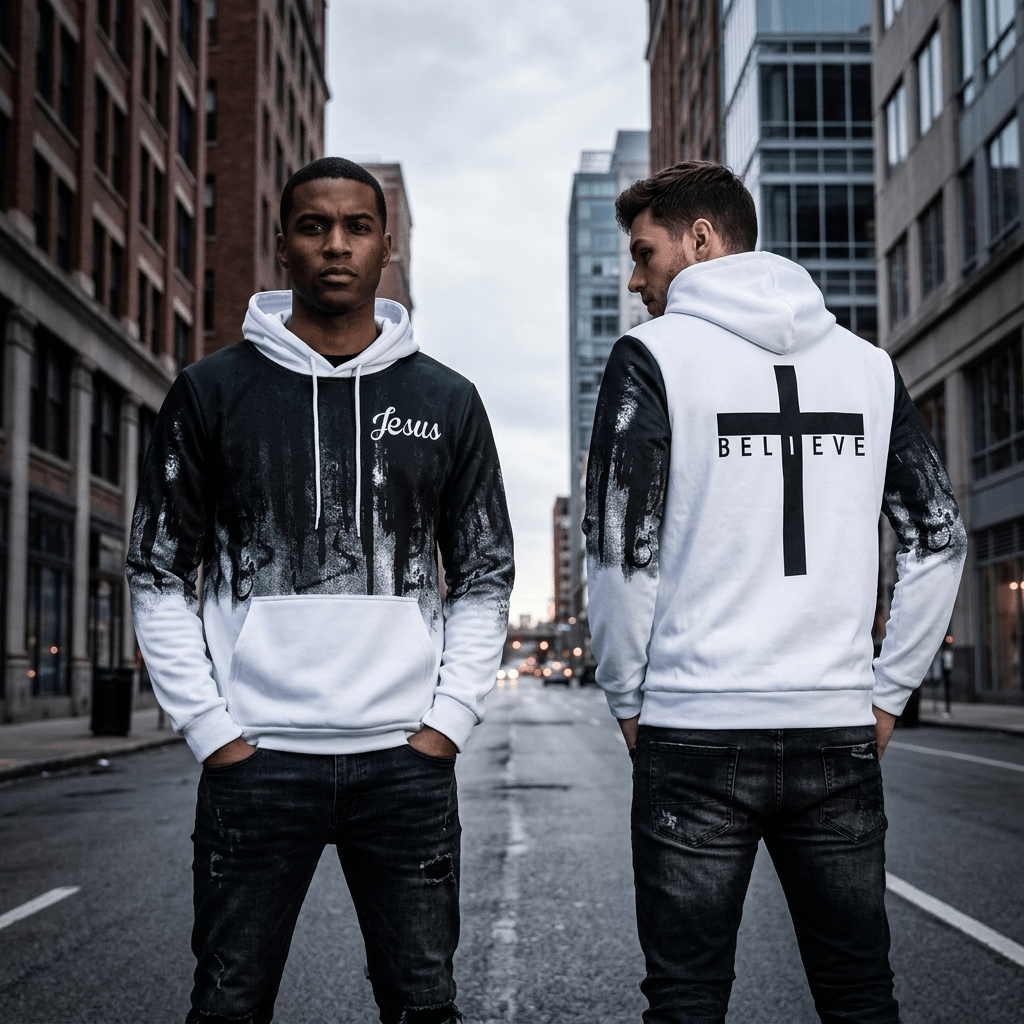I Believe Jesus Hoodie White Men's Hoodie Soulful Faith Christian Apparel & Jewelry