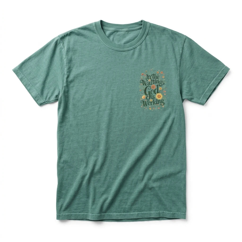 In the Waiting Tee Light Green Women's T-Shirt Soulful Faith Christian Apparel & Jewelry