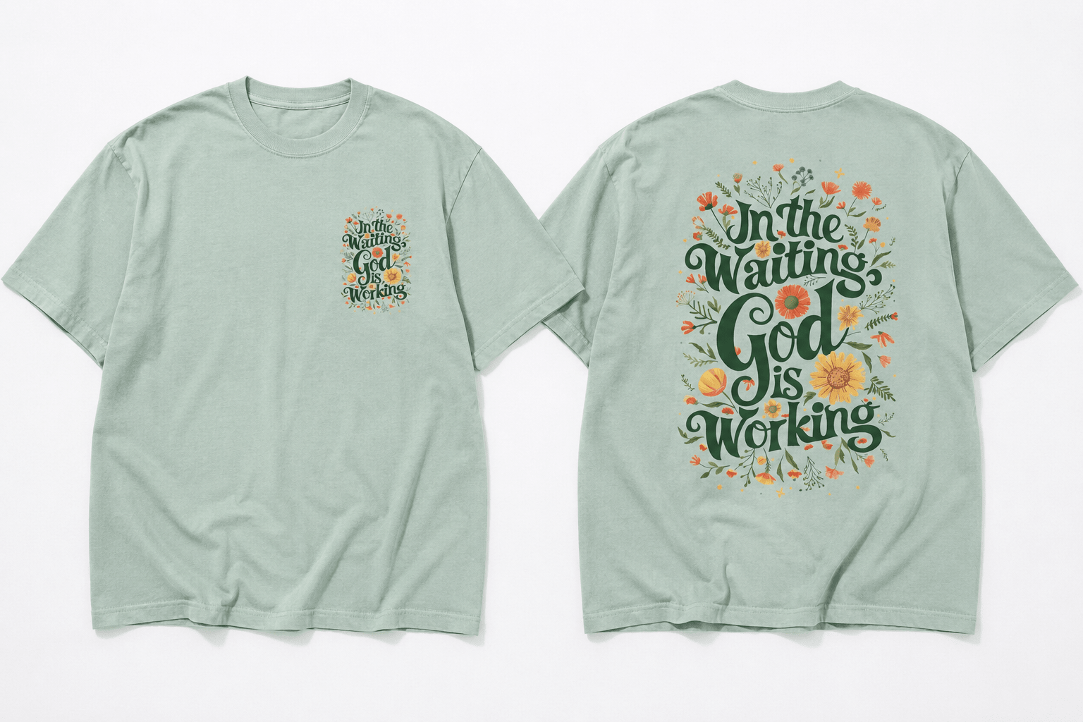 In the Waiting Tee Orchid Women's T-Shirt Soulful Faith Christian Apparel & Jewelry