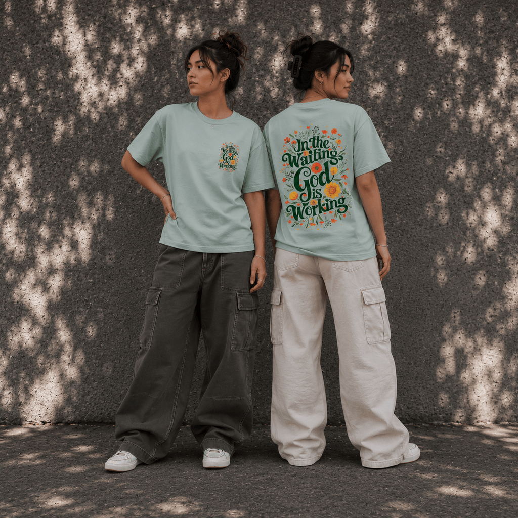 In the Waiting Tee Orchid Women's T-Shirt Soulful Faith Christian Apparel & Jewelry