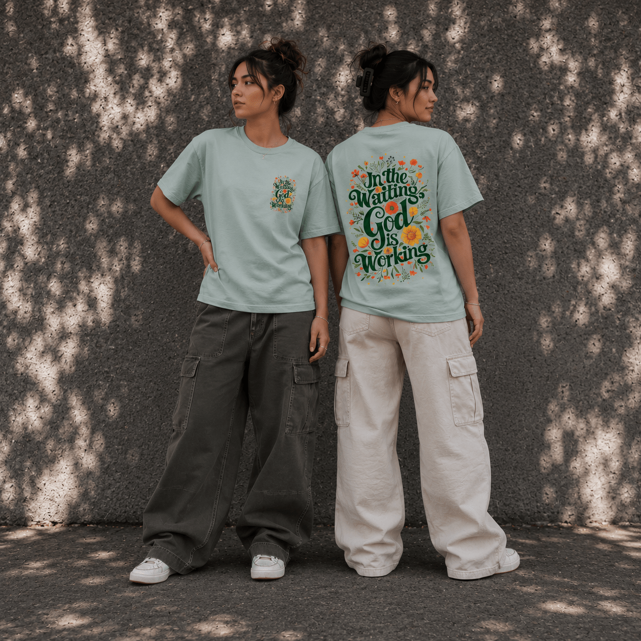 In the Waiting Tee Orchid Women's T-Shirt Soulful Faith Christian Apparel & Jewelry