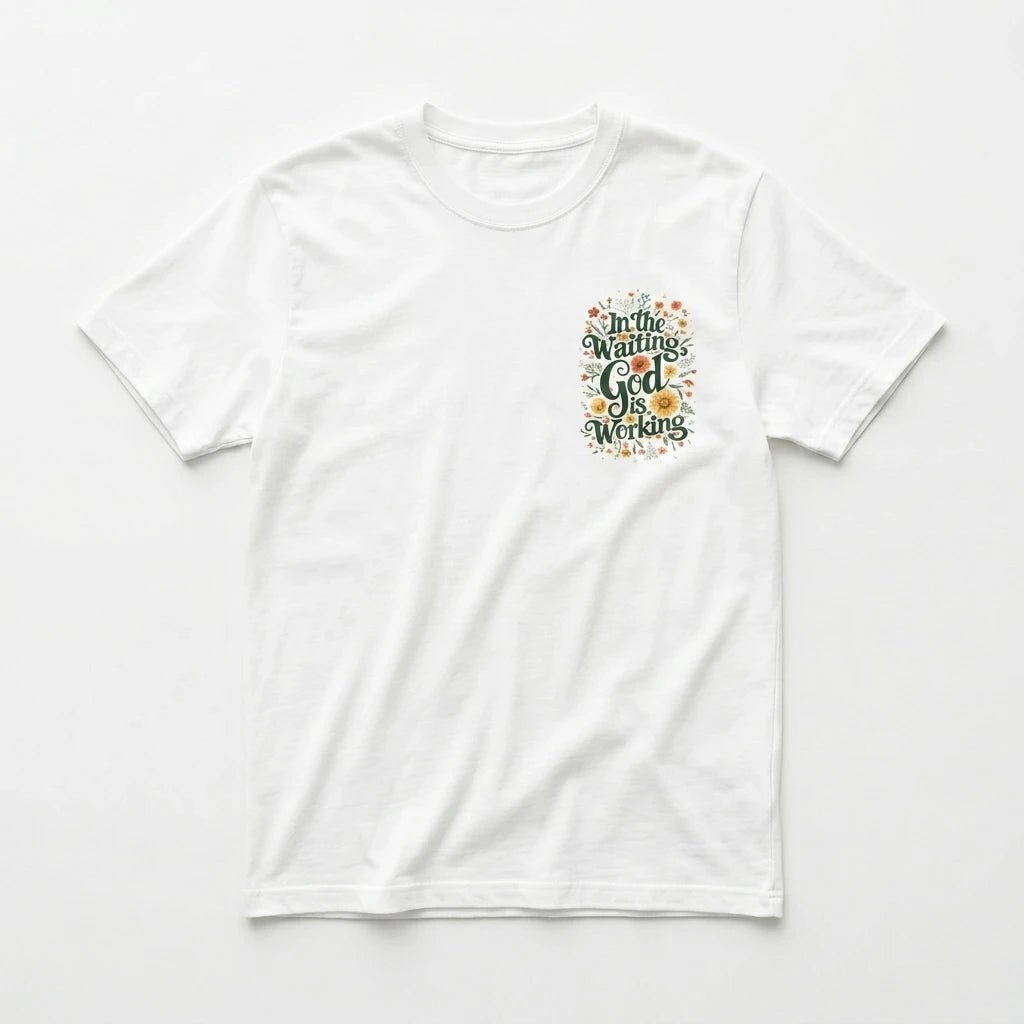 In the Waiting Tee White Women's T-Shirt Soulful Faith Christian Apparel & Jewelry