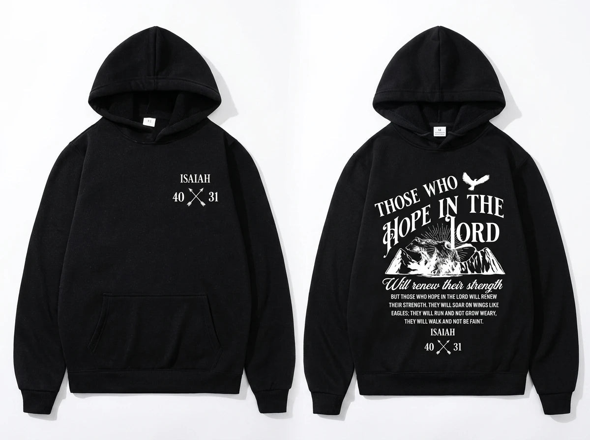 Isaiah 40:31 Hoodie Black Men's Hoodie Soulful Faith Christian Apparel & Jewelry