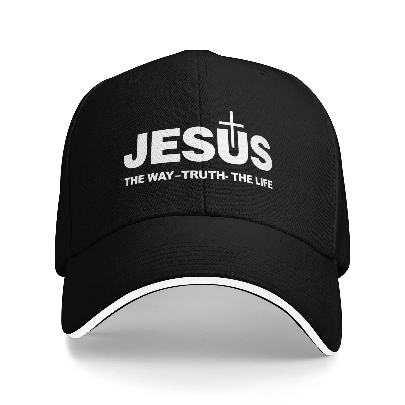 Jesus Cross Dad Cap Black Baseball Cap Soulful Faith Christian Apparel & Jewelry