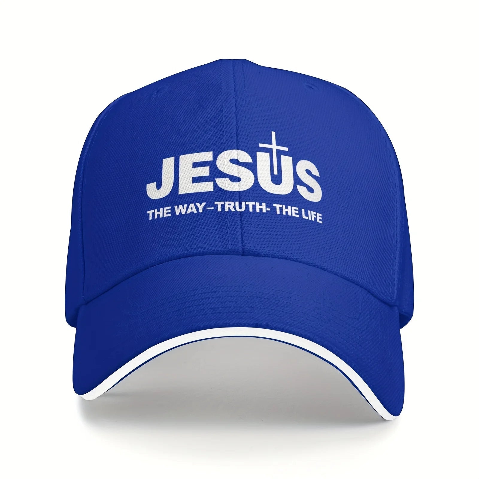 Jesus Cross Dad Cap Blue Baseball Cap Soulful Faith Christian Apparel & Jewelry