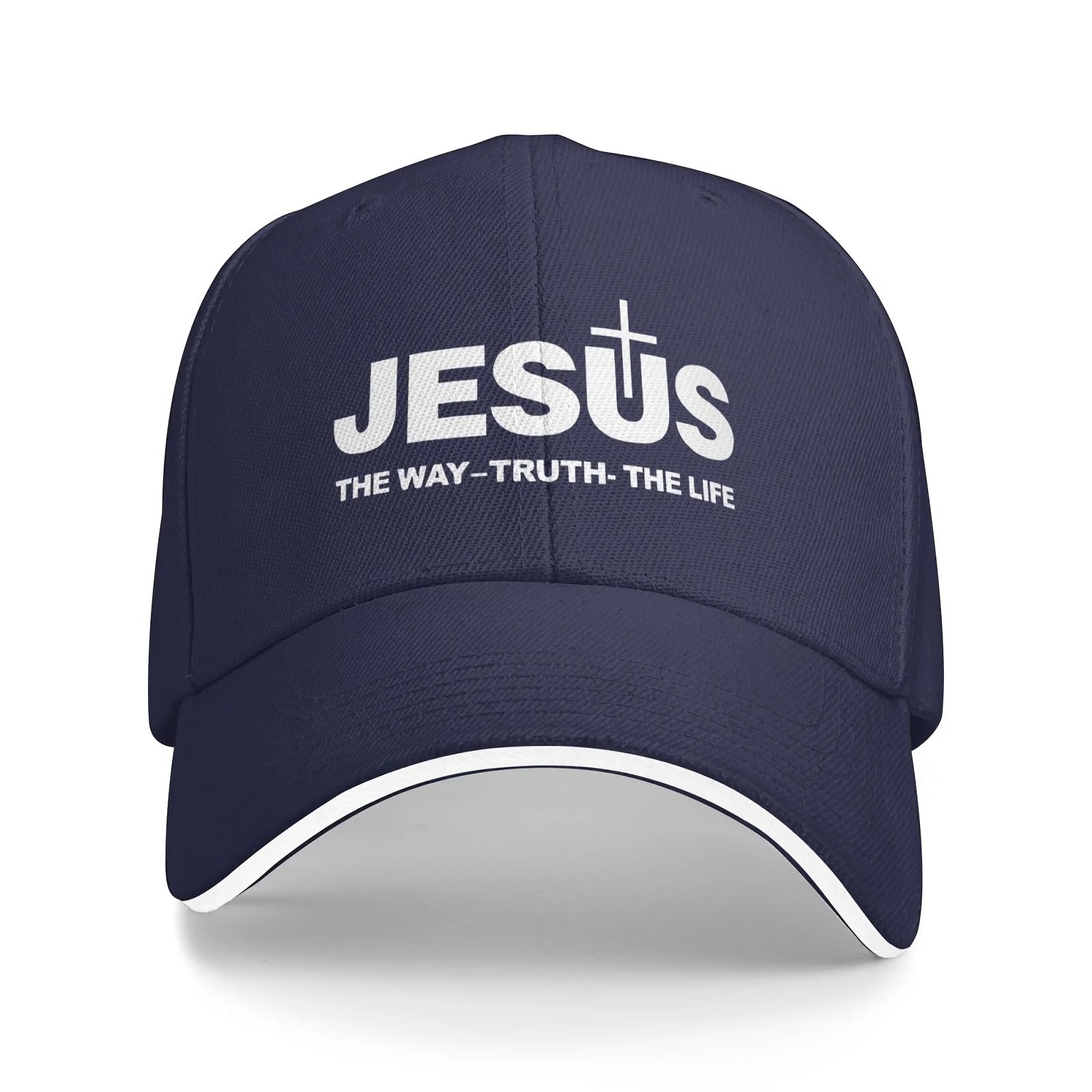 Jesus Cross Dad Cap Deep Blue Baseball Cap Soulful Faith Christian Apparel & Jewelry