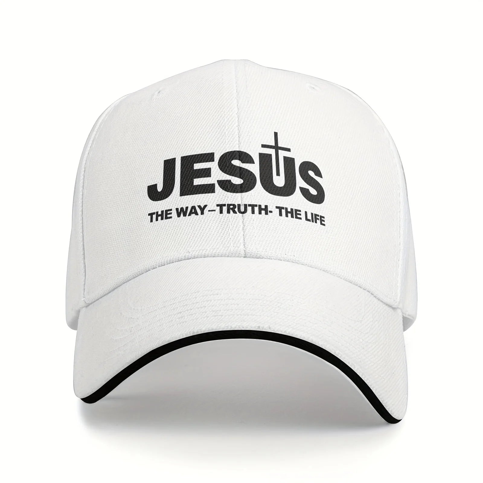 Jesus Cross Dad Cap White Baseball Cap Soulful Faith Christian Apparel & Jewelry