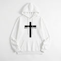 Jesus Cross Hoodie White Men's Hoodie Soulful Faith Christian Apparel & Jewelry