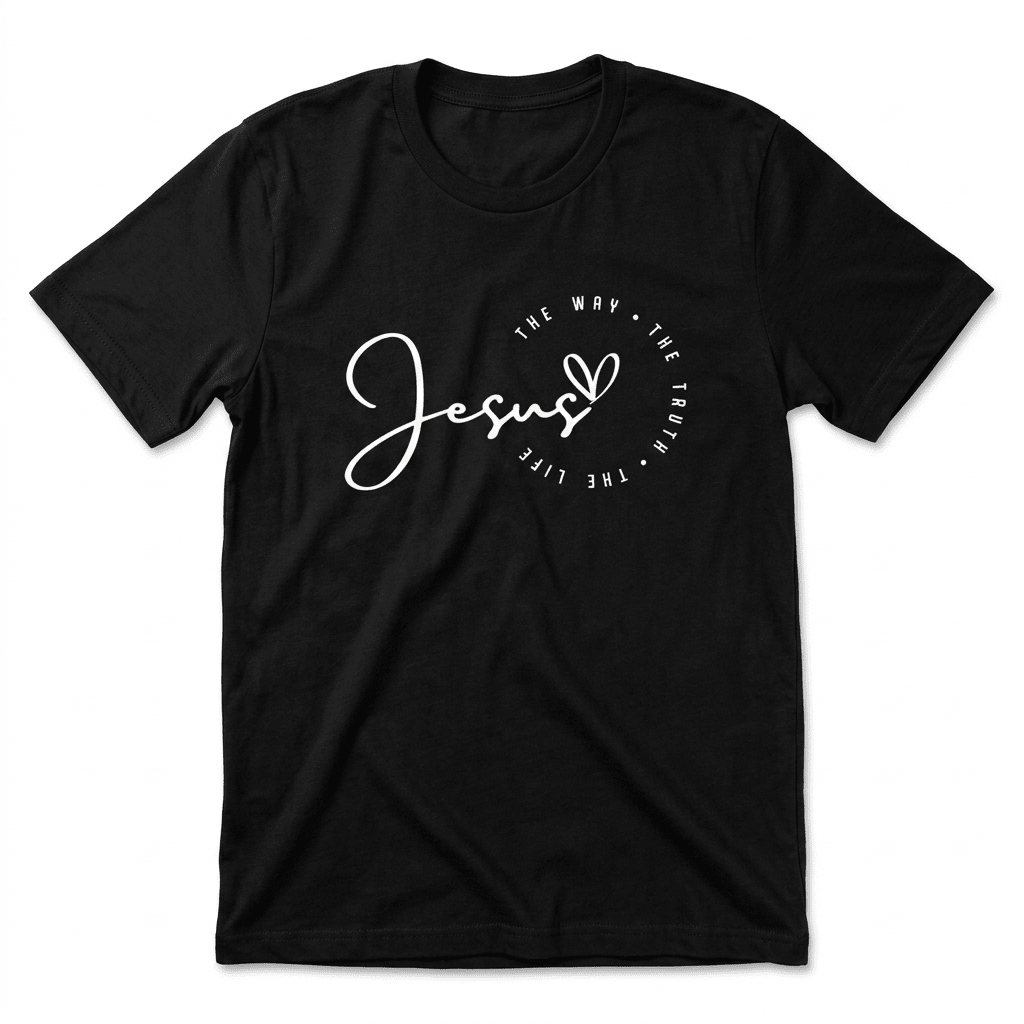 Jesus Heart Tee Black Women's T-Shirt Soulful Faith Christian Apparel & Jewelry