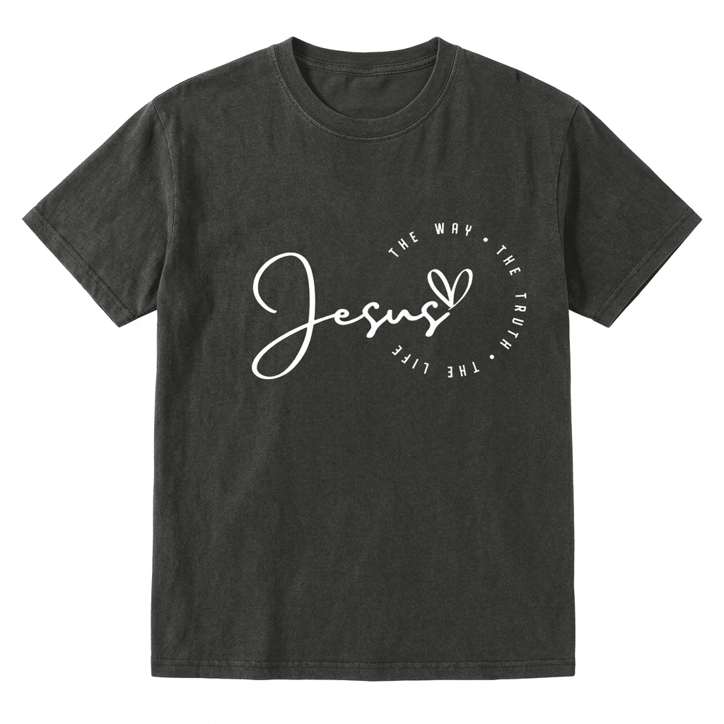 Jesus Heart Tee Dark Gray Women's T-Shirt Soulful Faith Christian Apparel & Jewelry