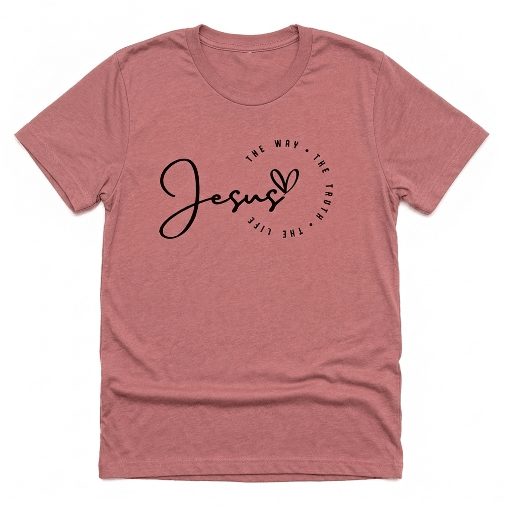 Jesus Heart Tee Dark Pink Women's T-Shirt Soulful Faith Christian Apparel & Jewelry