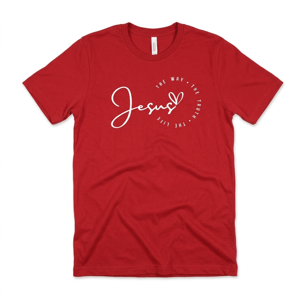 Jesus Heart Tee Red Women's T-Shirt Soulful Faith Christian Apparel & Jewelry
