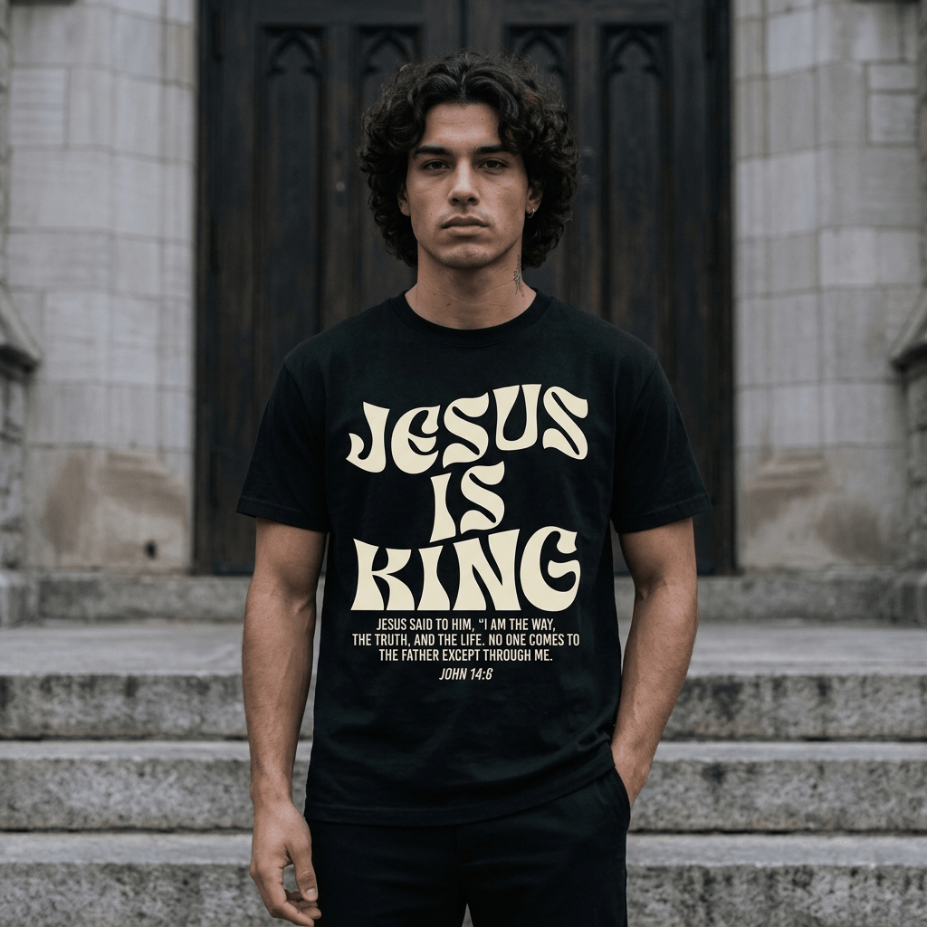 Jesus Is King Tee S Men's T-Shirt Soulful Faith Christian Apparel & Jewelry