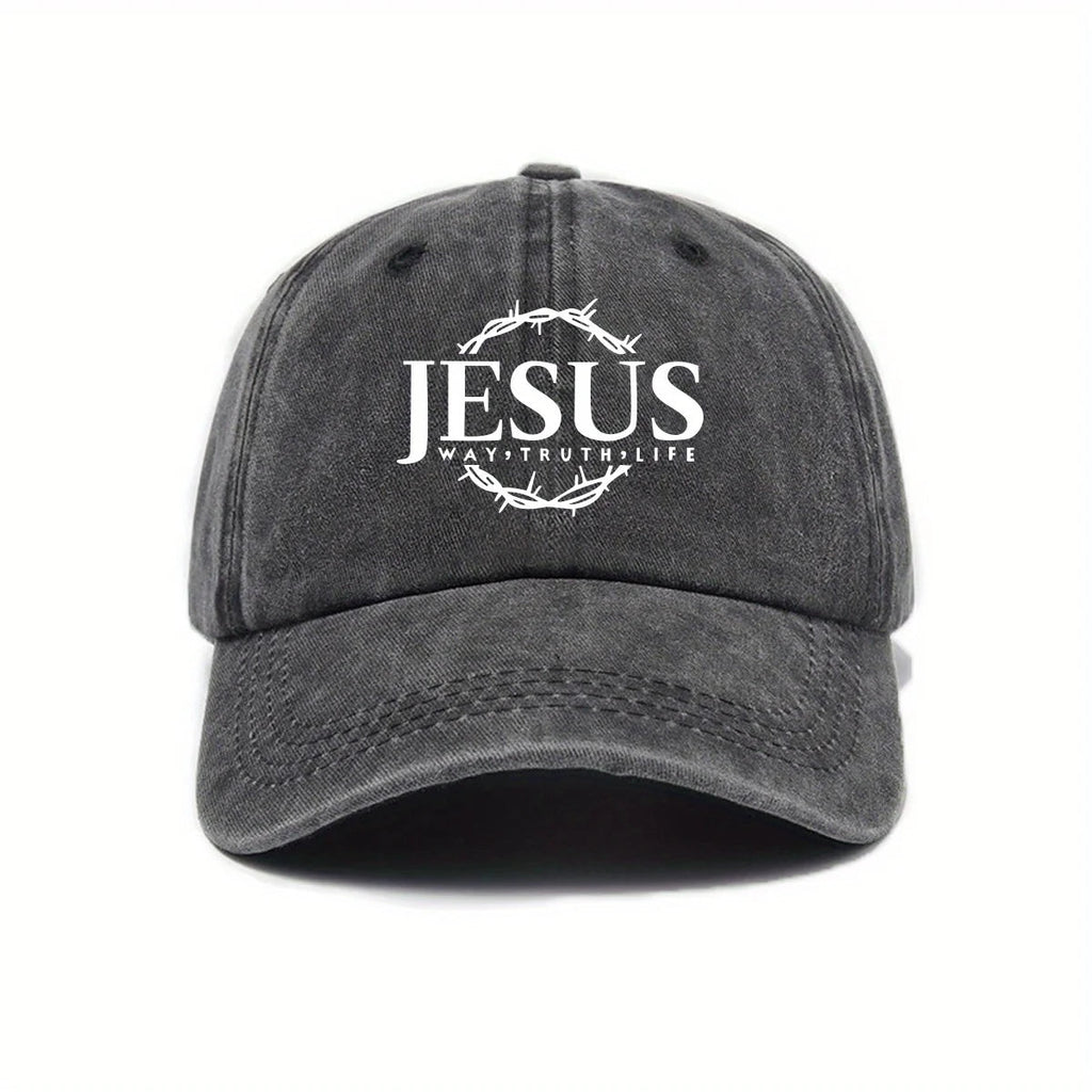Jesus Print Cap Black Baseball Cap Soulful Faith Christian Apparel & Jewelry