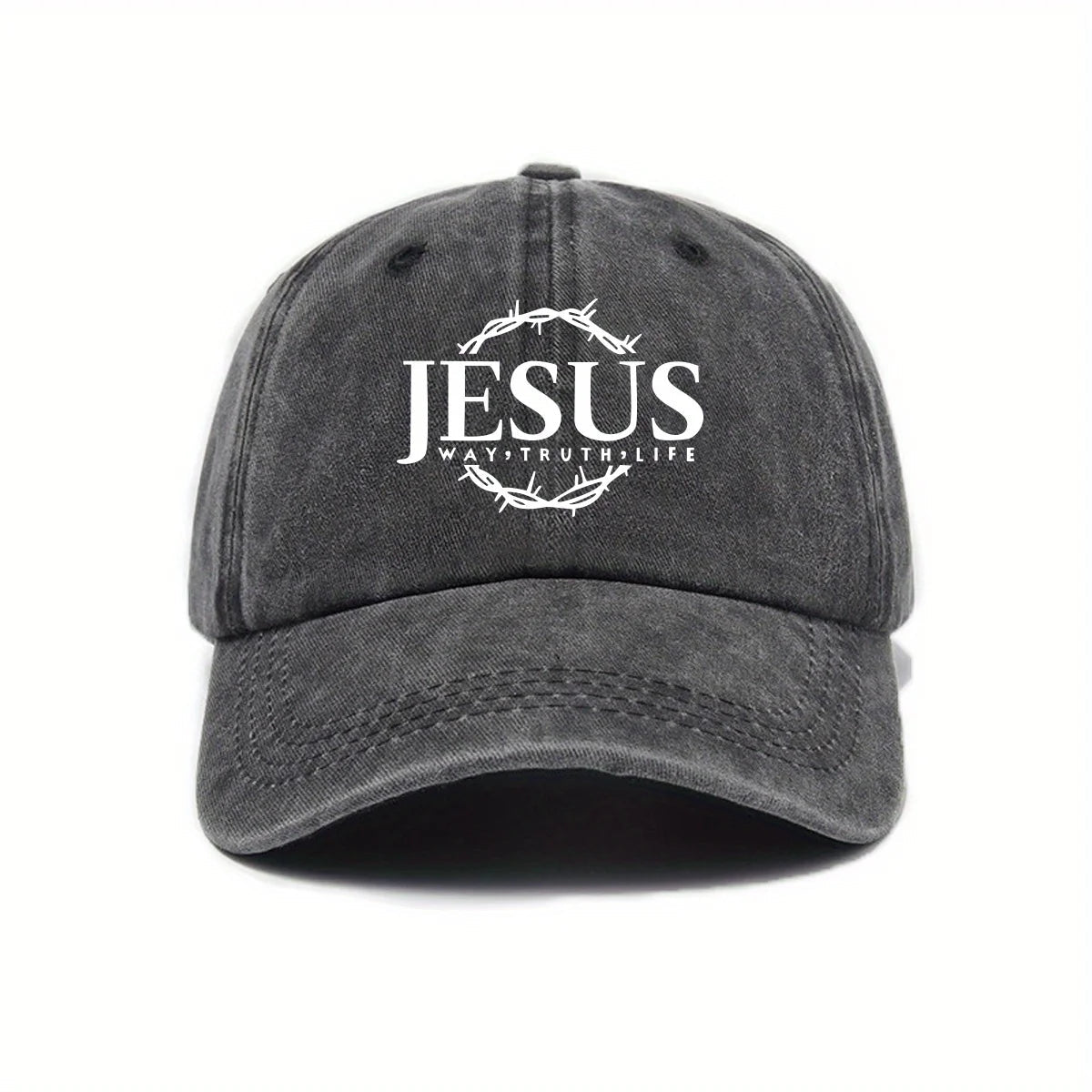 Jesus Print Cap Black Baseball Cap Soulful Faith Christian Apparel & Jewelry